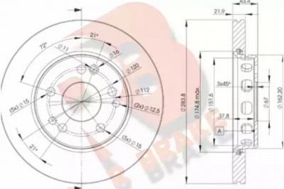 R BRAKE 78rbd22312 -  Тормозной диск